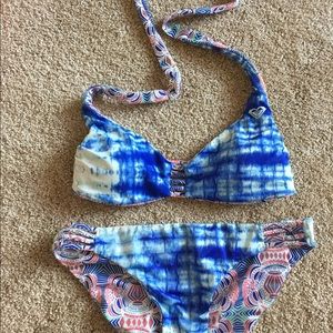 Reversible blue design foxy swim size medium